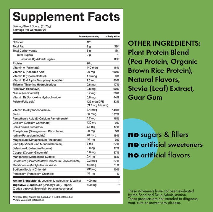 plant protein. vanilla.