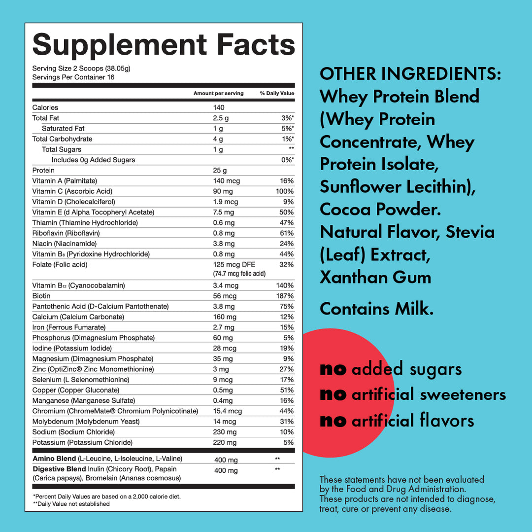 whey protein. chocolate.